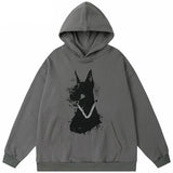 Graphic hoodie for vaporwave grunge gothic looks — vintage premium hoodie | oversized relaxed fit | streetwear vaporwave, grunge, gothic aesthetic | denim material |