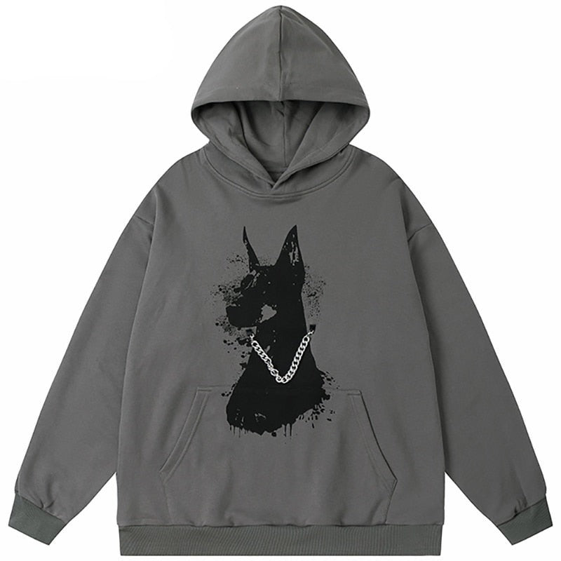 Graphic hoodie for vaporwave grunge gothic looks — vintage premium hoodie | oversized relaxed fit | streetwear vaporwave, grunge, gothic aesthetic | denim material |