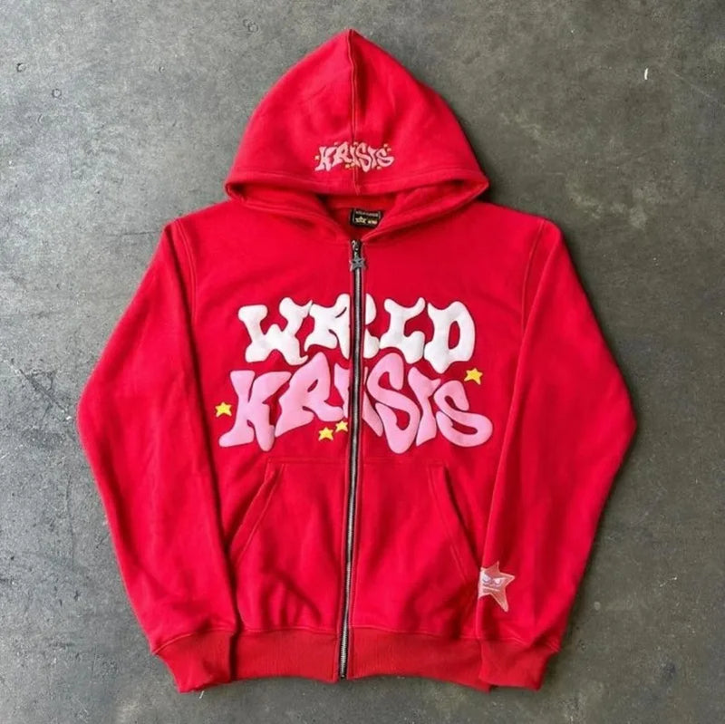 Harajuku High Street Colorful Fashion Letter Print Oversized Hoodie Me