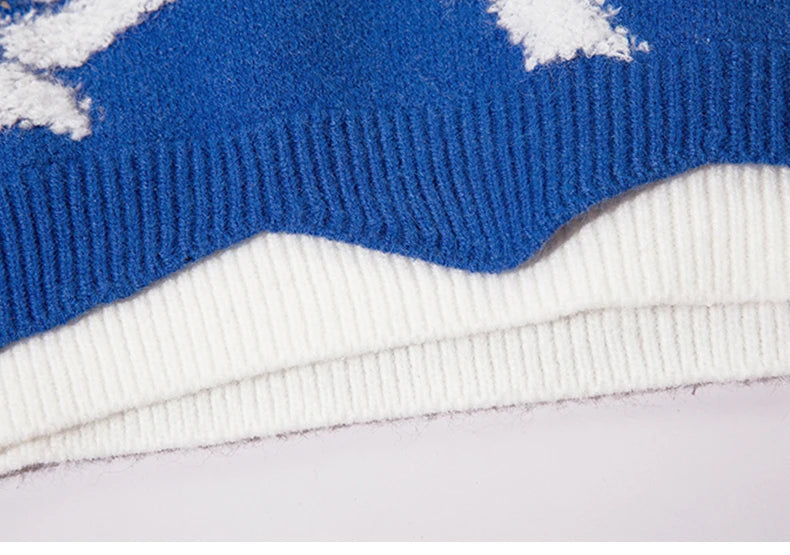 hip hop knitted sweater mens o neck dinosaur pattern fake two pieces pullover streetwear casual loose sweater jumper knitwear - unisex casual winter pullover, urban fashion pullover, oversized streetwear hoodie