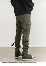 mens high street jeans casual hip hop military cargo pockets trousers new fashion slim fit zipper skinny denim pants joggers unique joggers style 2700