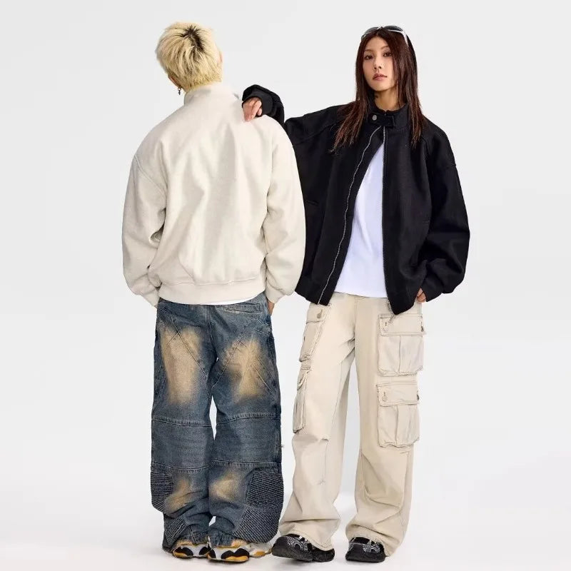 Autumn New Stand Collar Sports Jacket Mens Korean Couple College High