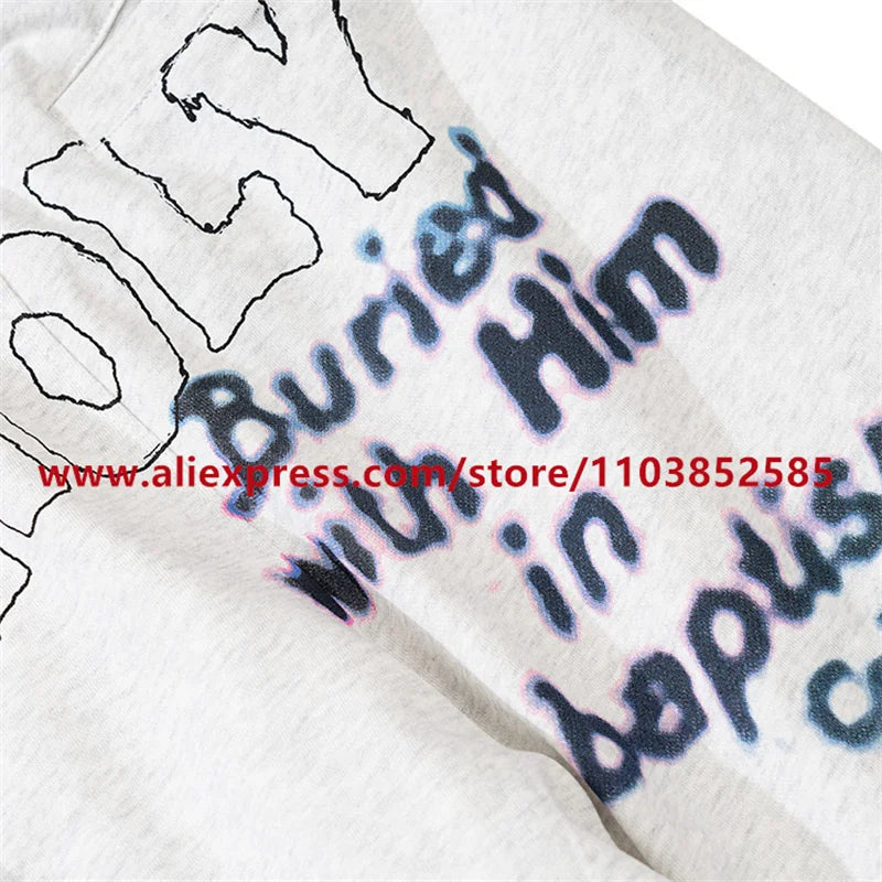 2024 autumn winter vintage casual sports pants mens letter illustration printed loose drawstring leg strap high street hip hop unique default style 1879