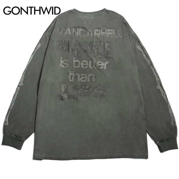 Skatercore Oversized shirt – Hip Hop Gothic Oversized T Shirts Streetwear Vintage Skull G