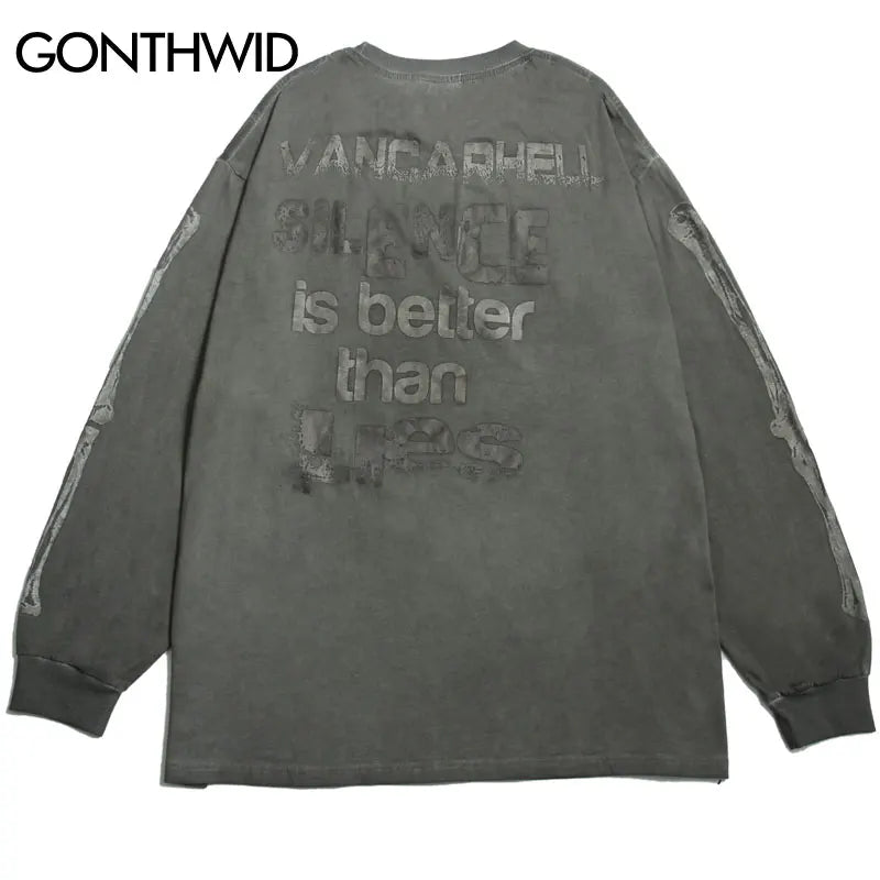 Skatercore Oversized shirt – Hip Hop Gothic Oversized T Shirts Streetwear Vintage Skull G