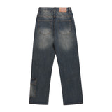 retro washed denim jeans destroyed ripped loose mens biker jeans side pocket fashion streetwear hip hop straight pants joggers unique joggers style 2215