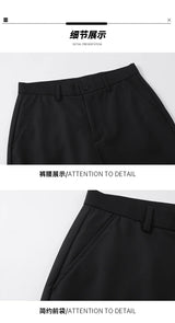 extended length edition men streetwear fashion hip hop vibe straight black pant casual business suit long pants trousers unique default style 1759