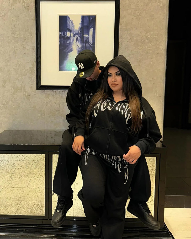 Y2k Winter Long Sleeved Hoodie Sweatshirt Oversized Winter Clothes Streetwear Y2k Vintage Punk Graffiti Print Top School Ootd