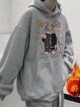 Autumn Funny Bear Graphic Hoodies Men 2024 New Hip Hop Fashion Hooded