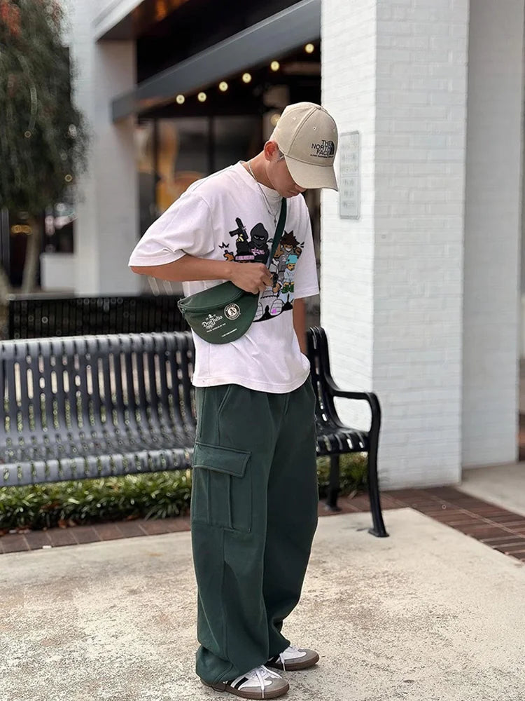 sadcore glitch manga tee with broken frame print and vapor clouds