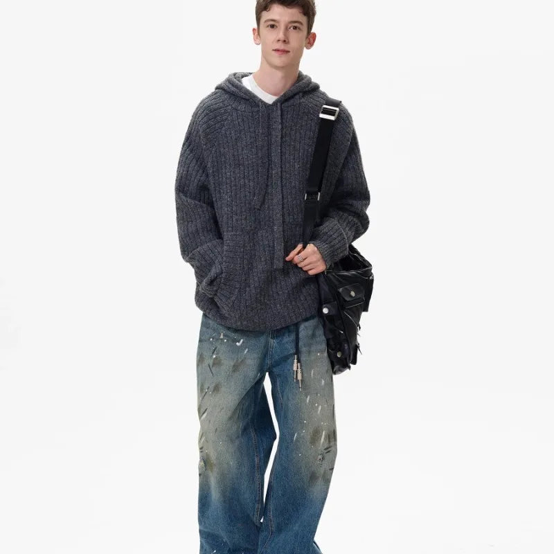 retro flame hoodie, high-street style, oversized streetwear hoodie for men, urban techwear fashion