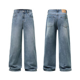 men wide leg straight streetwear fashion loose casual vintage denim baggy jeans pants women y2k jeans trousers vintage washed jeans