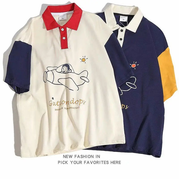 Harajuku Melting smiley – 2024 Summer New Trendy Men And Women Polo Short Sleeved Coup