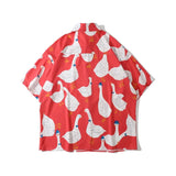 Dark Icon Full Prined Oversized Men's Shirt Short Sleeve Summer Streetwear Shirts for Men