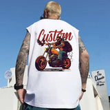 Glitchcore Aesthetic drop – Summer Japanese Anime Motorcycle Mens Printed Sleeveless T S