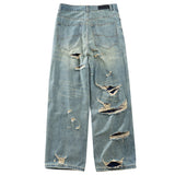 vintage men baggy jeans distressed ripped denim pants male luxury designer jeans trousers unique jeans style 1409
