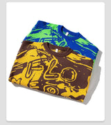 rainbowtouches mens sweater street wear cartoon printing graffiti pullover vintage knitted sweater couples spring and autumn unique limited edition hoodie, aesthetic street look hoodie, high quality cotton pullover