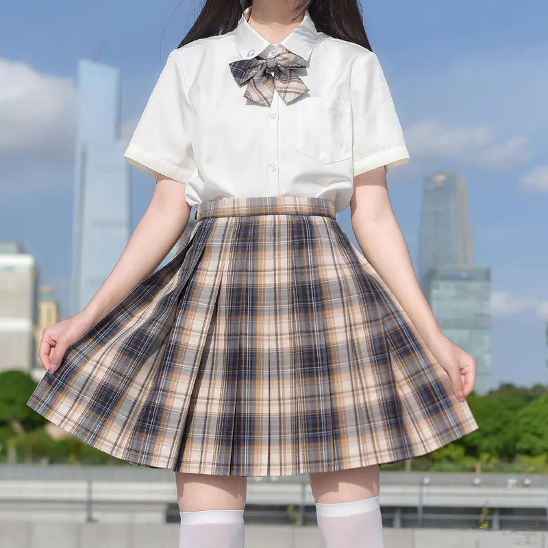 Jk Uniforms Gyaru School Uniform for Girl Student Pleated Skirt Uniform Set Women Short Sleeve Bow Tie Seifuku Japanese Style