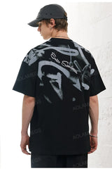 Y2k Tribal flame – Mens Y2K Tshirts Abstract Graffiti Graphic Tshirt Gothic Har