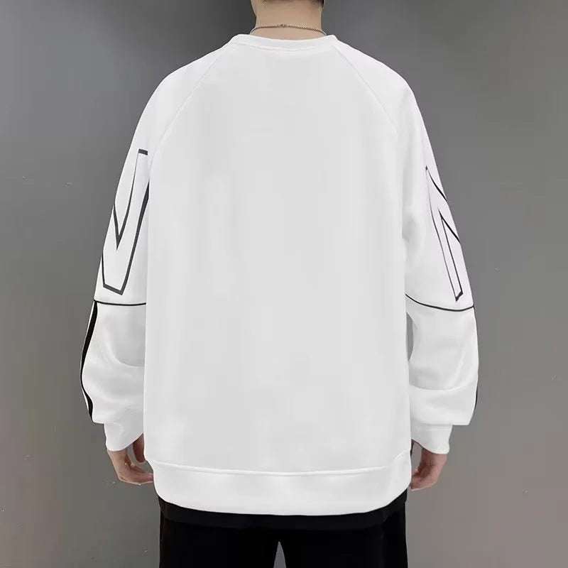 Y2K Vintage Letter Printed Pullovers Hoodies For Men Korean Fashion Ne