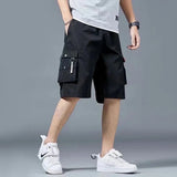 2024 summer fashion high street thin overalls mens shorts casual loose large size quarter pants high quality wide leg pants summer street shorts