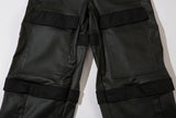 high street striped pu leather cargo pants mens harajuku straight ropa hombre loose overalls oversized casual trousers military streetwear pants