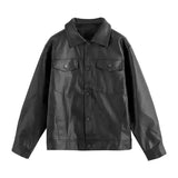 2023 Autumn New Leather Clothing Men Tooling Jacket Fashion Loose Motorcycle Clothing PU Leather Jacket Boutique Clothing