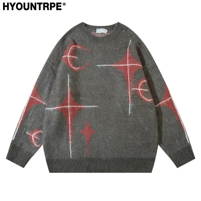 harajuku knitted sweater unisex autumn winter sweaters men casual o neck pullovers streetwear warm sweaters jumpers knitwear - trendy hip hop fashion hoodie, graphic printed hoodie for men and women, oversized streetwear hoodie