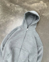 American High Street Fashion Casual Hoodie Men Y2K Harajuku Retro Soli