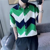 2023 Summer New Light Luxury Fashion Shirt Short-sleeved Men's Tops All-match Men All-match Boutique Clothing Simple Style