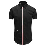 New 2021 Luxury Men Classic Embroidered bee stripe Ribbon Fashion Cotton Casual Shirts Shirt High Quality Short Sleeves A65