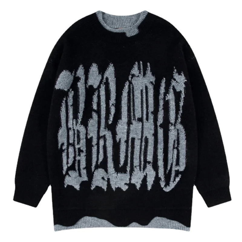 mens sweater fashion patchwork fake two pieces streetwear hip hop knitted sweaters pullover casual cotton sweater unisex clothes - graphic printed hoodie for men and women, bold artwork streetwear hoodie, urban fashion pullover