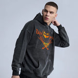 trapwear chrome print featuring rainbowtouches washed hoodie mens high street fashion demon pattren hoodie hip hop unisex halloween superior quality clothing