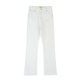 high street micro flare denim pants slim white jeans overall mens fashion casual vibe relaxed solid color washing jeans pants stacked flare jeans