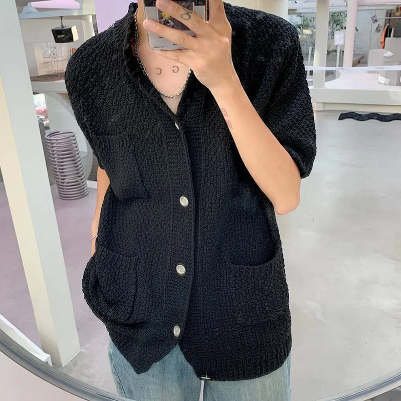 Mens Casual Soft Knitwear Genderless Fashion Personalized Versatile Comfortable Knitted Tops Unisex 2024 Spring Autumn New