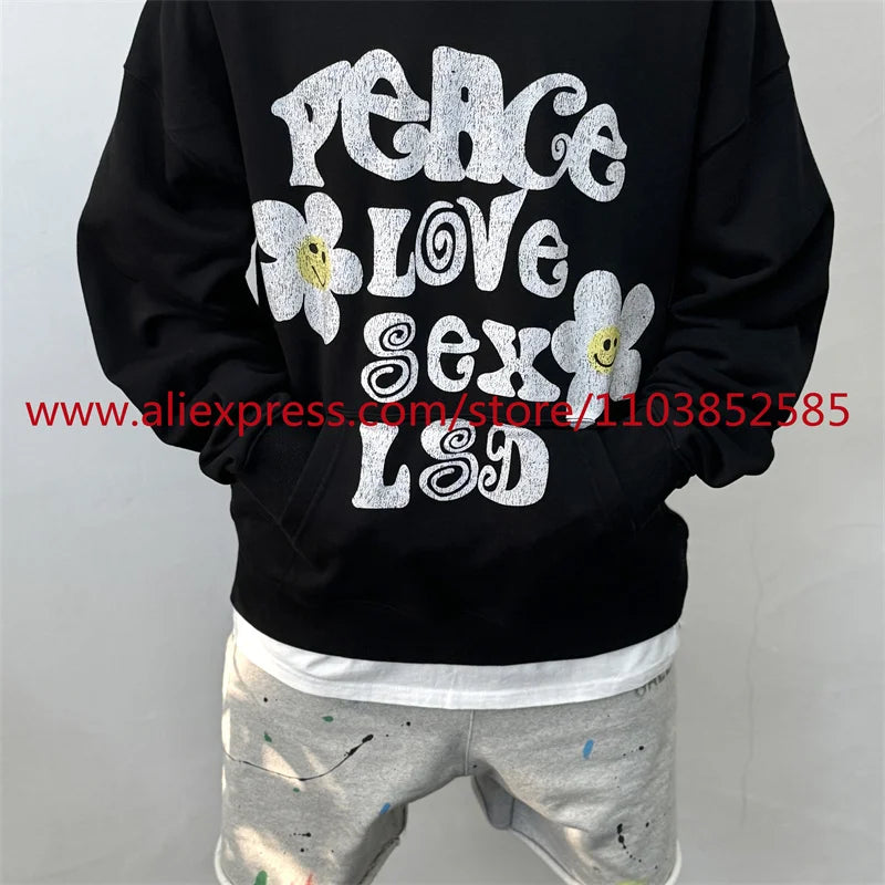 2024 New Autumn Winter Vintage Long Sleeved Hoodie American Heavyweigh