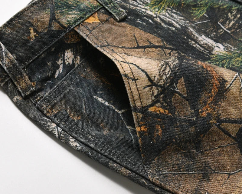 european and american tree grain camouflage jeans mens slim fitting splashing ink trendy hip hop tapered denim pants camou jeans unique jeans style 1427