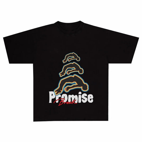 Urban Y2K graphic tee with starburst elements and graffiti print