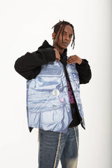 hip hop loose jacket vest unisex casual cotton padded vests mens harajuku streetwear printed sleveless warm reversible coat n - variant style 37c446 for streetwear fashion