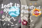 High Street Letter Foam Skull Vintage Fleece Hooded Hoodies Men And Wo