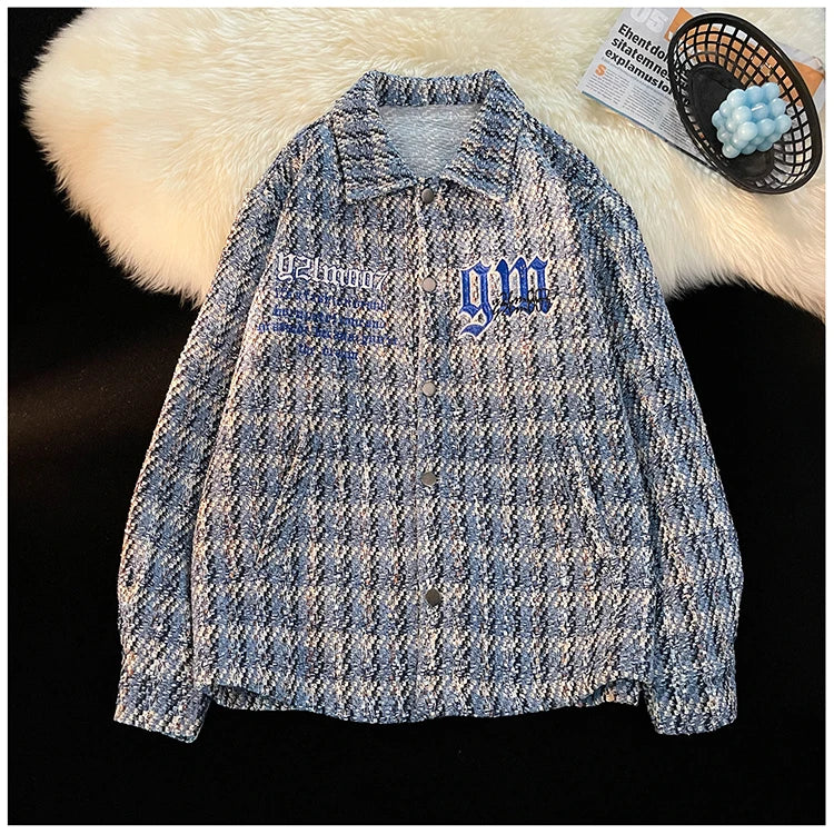 casual image print oversized high wear material hop american-retro-plaid-jacket-korean-trend-couple-jackets-embroidery-design-unisex-outerwear-loose-plus-size-mens-coat everyday premium fashion style unisex style graphic design fit quality urban hip essential - streetwear 2eda9f streetwear design ID 9ab14