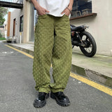 men brand fashion wash jacquard denim splice pocket loose casual wide leg baggy jeans cityboy cargo jeans pants trousers unique cargo style 2547