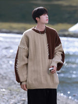 bold fire sweater, layered fit piece, aesthetic soft knit grunge sweater for cozy streetwear
