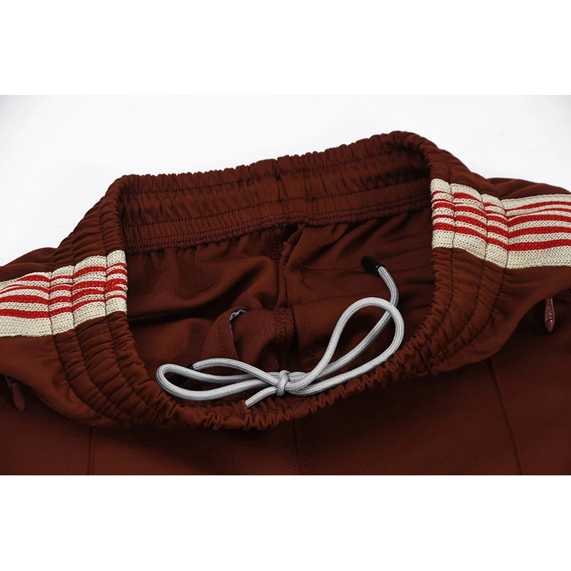 tie xiuhong high quality men woman pants chaopai versatile side edge weaving stripe embroidery loose joggers sweatpants sporty tapered joggers