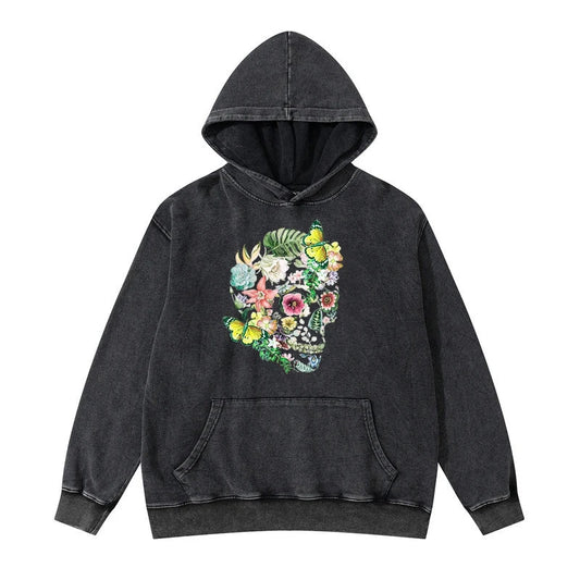 cyberpunk tribal flames featuring rainbowtouches washed hoodie 2022 men fashion autumn hip hop fashion high street skull graphic print unisex essential hoodie