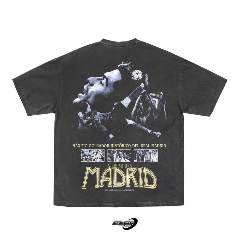 Trapwear Streetwear top – European And American Football Anime Portrait Print Top Men