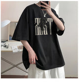 Y2k Crying character – 2024 New American Letter Print Short Sleeve Tee Shirt Mens
