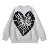 hip hop knitted sweater men winter o neck anime spider web pattern pullover streetwear casual loose sweater warm jumper knitwear - graphic printed hoodie for men and women, high quality cotton hoodie, 2025 streetwear drop