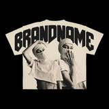 Trapwear Anime panel – New European And American Trendy Gothic Print Oversized T Sh
