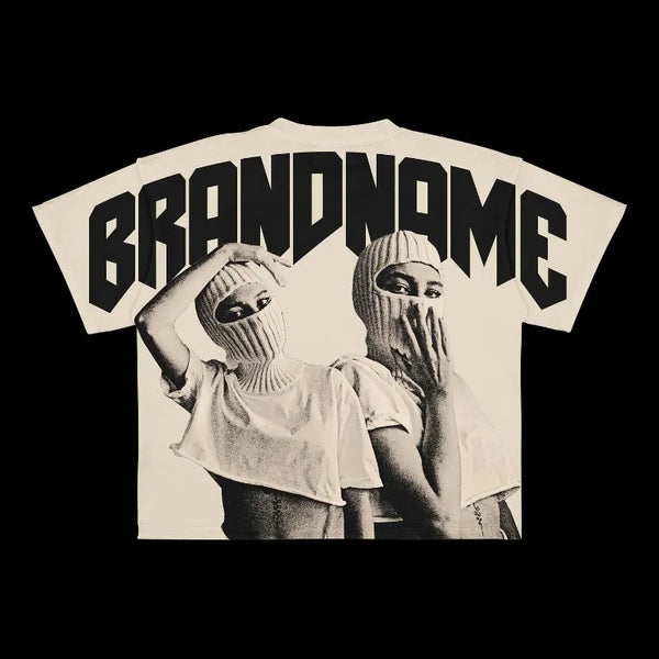 Trapwear Anime panel – New European And American Trendy Gothic Print Oversized T Sh